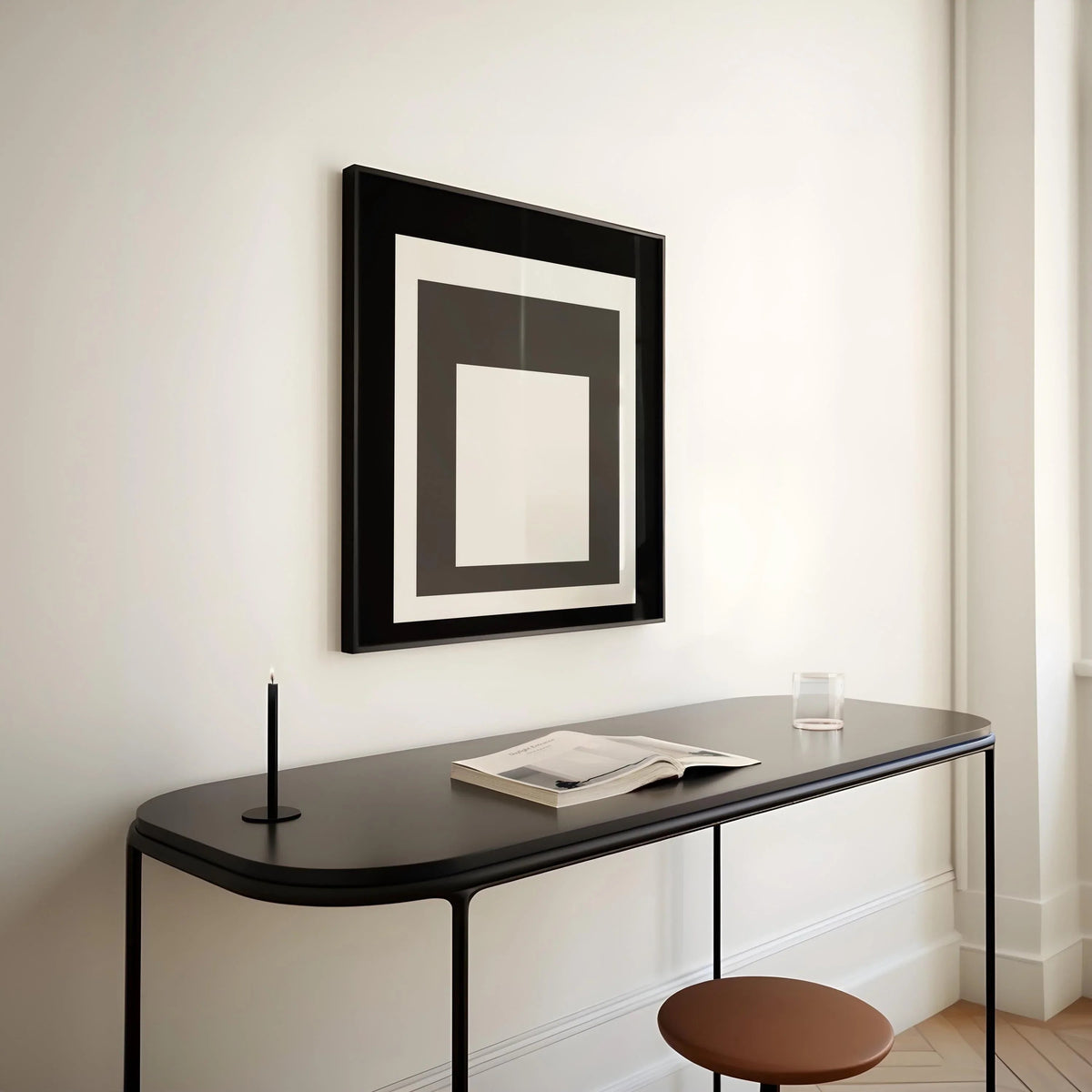 Impression Giclée « Smoking » inspirée de Josef Albers : Art Moderne du Milieu du Siècle, Option Encadrée