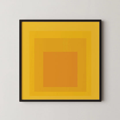 Estampe Giclée de Taos Inspirée de Josef Albers : Art Moderne du Milieu du Siècle, 'Hommage au Carré' Jaune et Orange