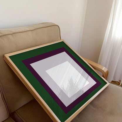 Impression Giclée « Temple » inspirée de Josef Albers : Art Moderne Mid-Century, Vert Violet Blanc