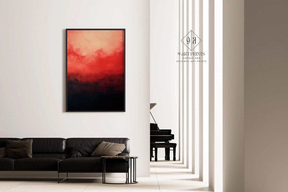 After Mark Rothko - Black and Red (Colour Field: AI) | Modern Abstract Art (Available handframed or unframed)