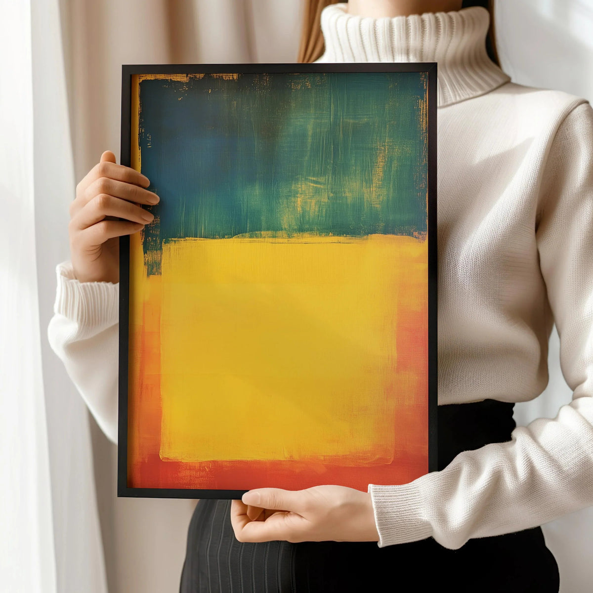 After Mark Rothko - Blue Yellow Red (Colour Field: AI) | Modern Abstract Art (Available handframed or unframed)