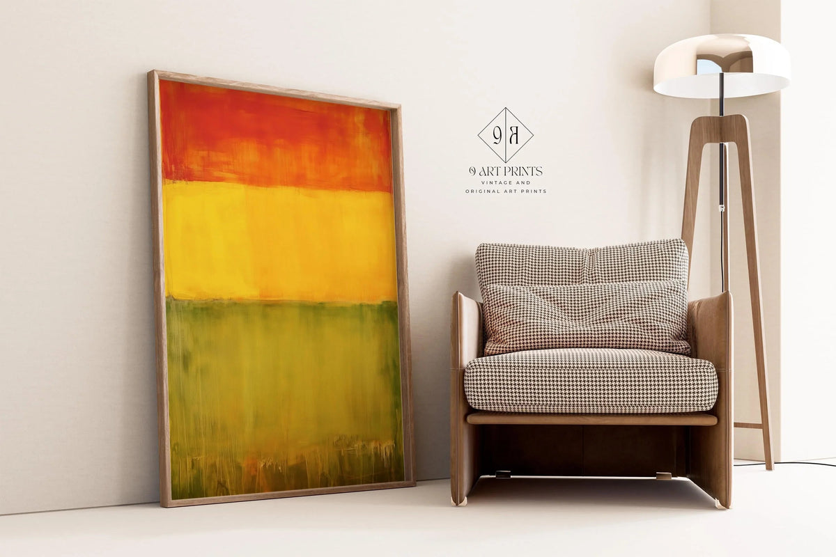 After Mark Rothko - Green Yellow Red (Colour Field: AI) | Modern Abstract Art (Available handframed or unframed)