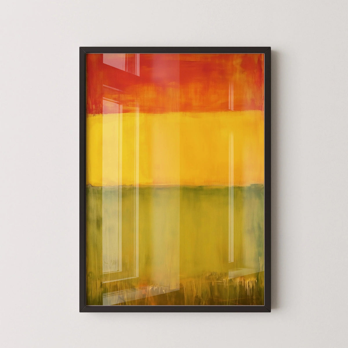 After Mark Rothko - Green Yellow Red (Colour Field: AI) | Modern Abstract Art (Available handframed or unframed)