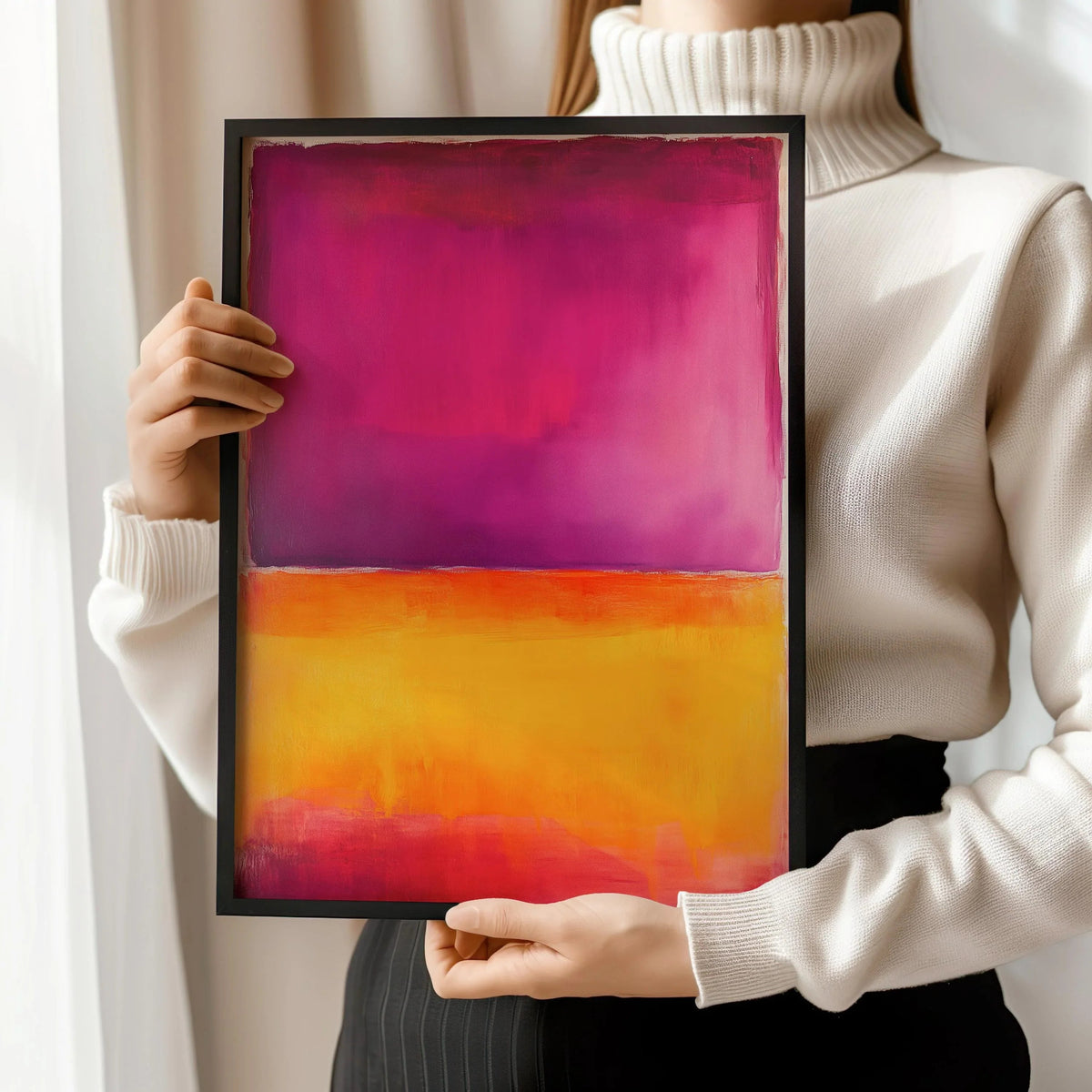 After Mark Rothko - Orange and Purple (Colour Field: AI) | Modern Abstract Art (Available handframed or unframed)