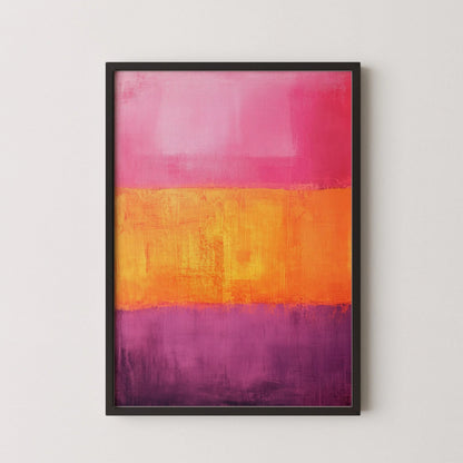 D'après Mark Rothko - Orange et Violet II (Champ de couleur : IA) | Art abstrait moderne (Disponible encadré à la main ou sans cadre)