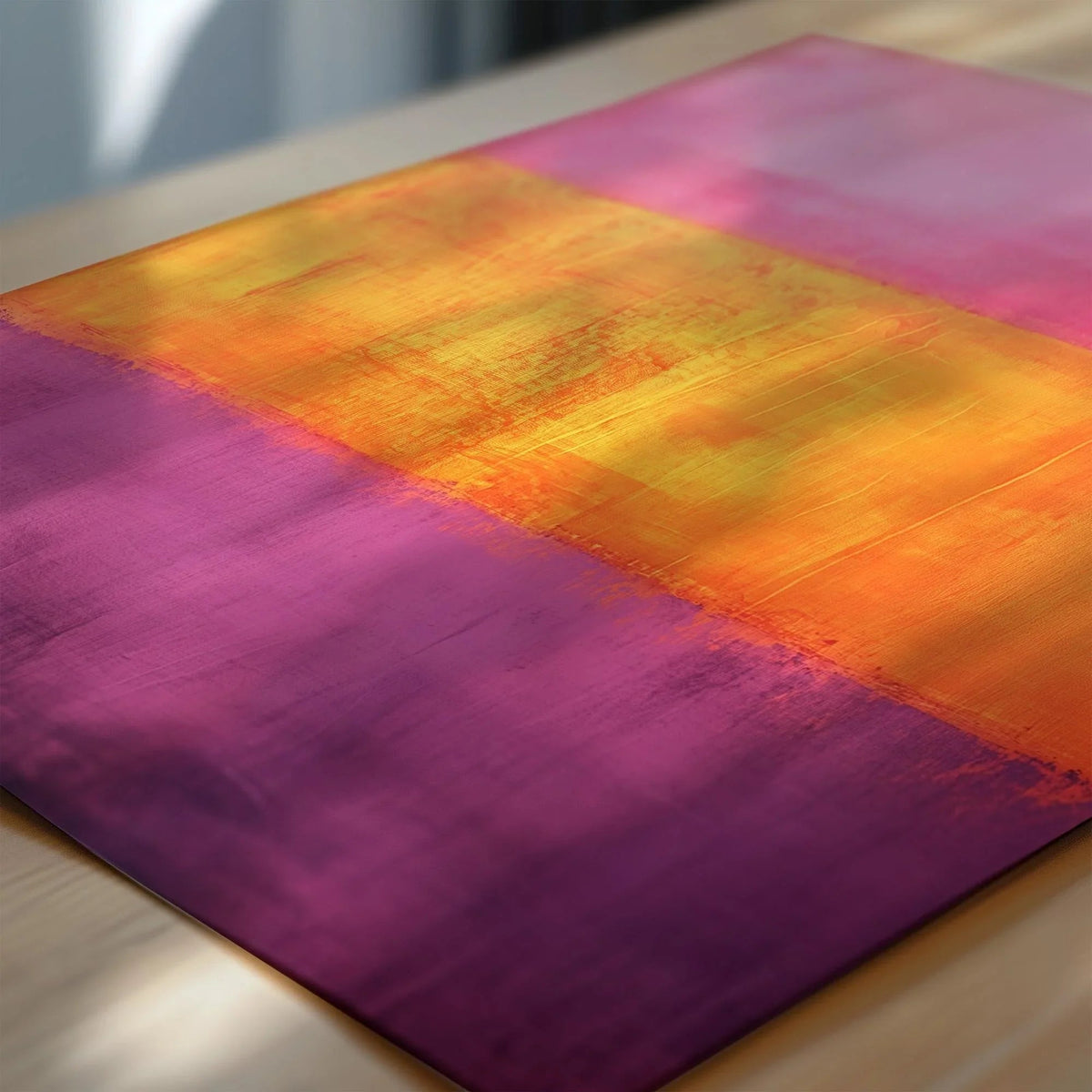 D'après Mark Rothko - Orange et Violet II (Champ de couleur : IA) | Art abstrait moderne (Disponible encadré à la main ou sans cadre)