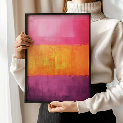 D'après Mark Rothko - Orange et Violet II (Champ de couleur : IA) | Art abstrait moderne (Disponible encadré à la main ou sans cadre)
