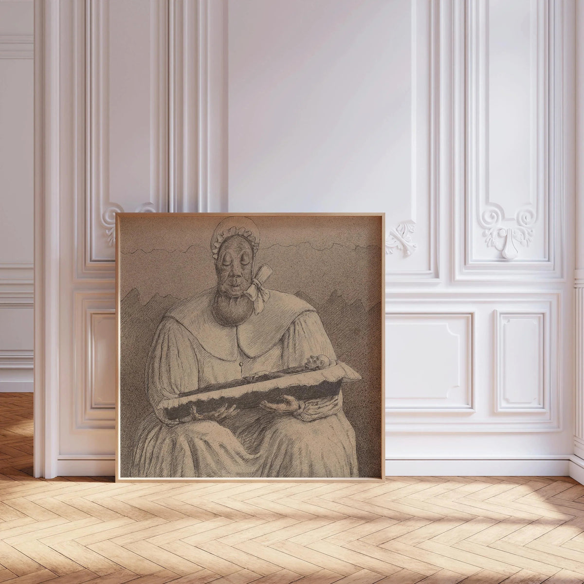 Estampe surréaliste d'Alfred Kubin : Dessin symboliste, Giclée monochrome