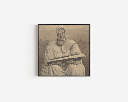 Estampe surréaliste d'Alfred Kubin : Dessin symboliste, Giclée monochrome