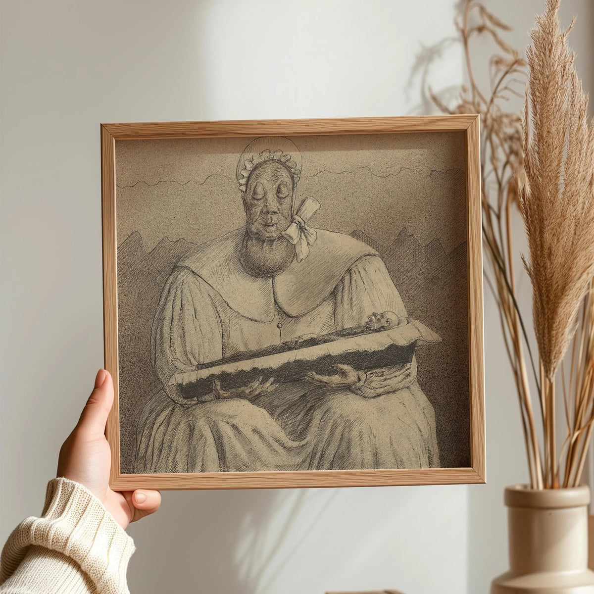 Estampe surréaliste d'Alfred Kubin : Dessin symboliste, Giclée monochrome