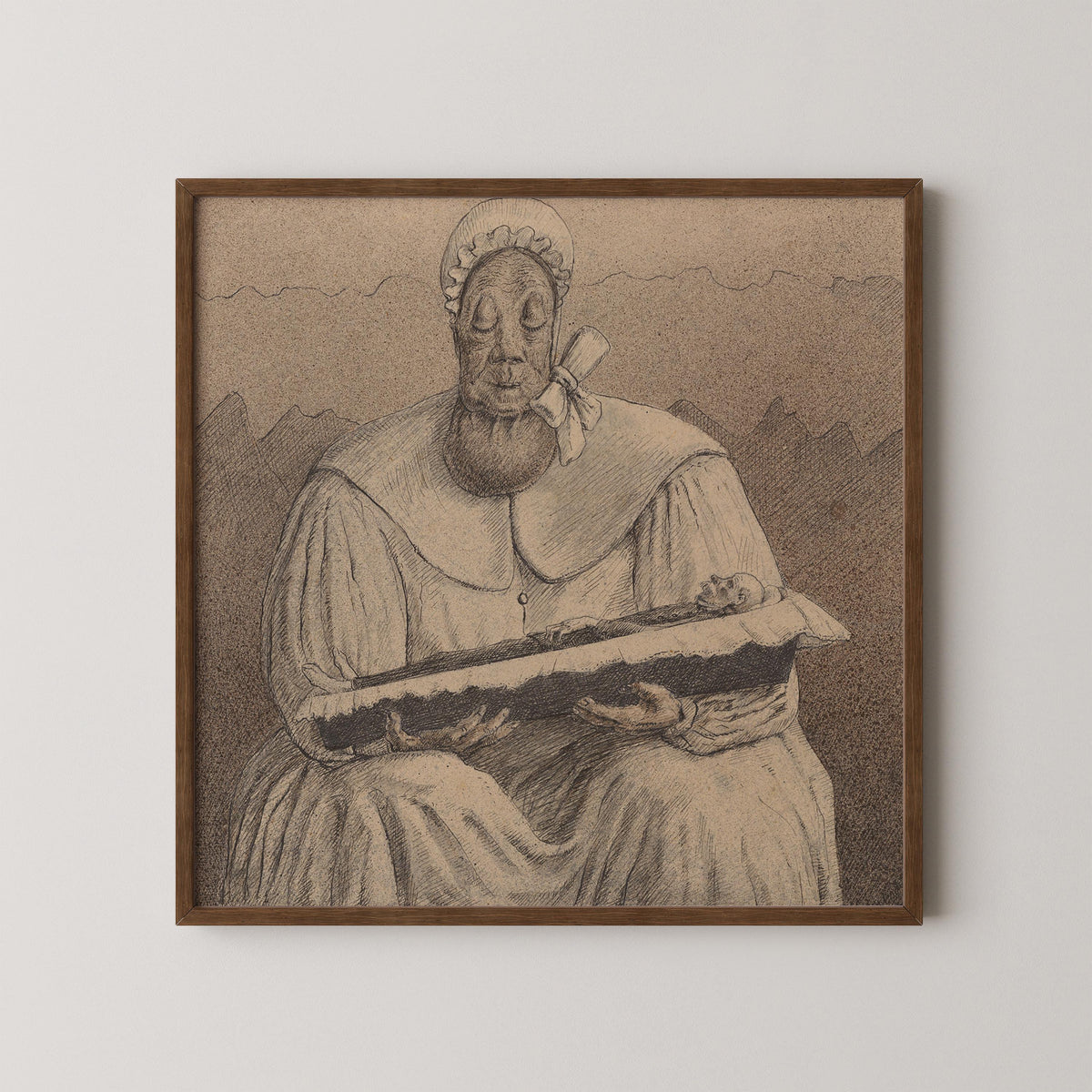 Estampe surréaliste d'Alfred Kubin : Dessin symboliste, Giclée monochrome