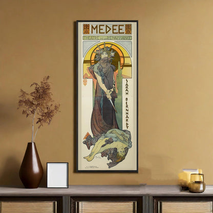 Alphonse Mucha Medee Vintage Theatre Poster: Framed Art Nouveau Print