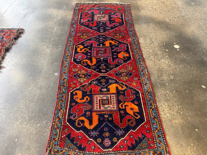 Antique Cloud band Karabagh Runner | 3' 4" x 9'