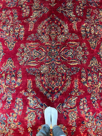 Antique Persian Mohajeran Sarouk Rug | 13' 10" x 10' 4"