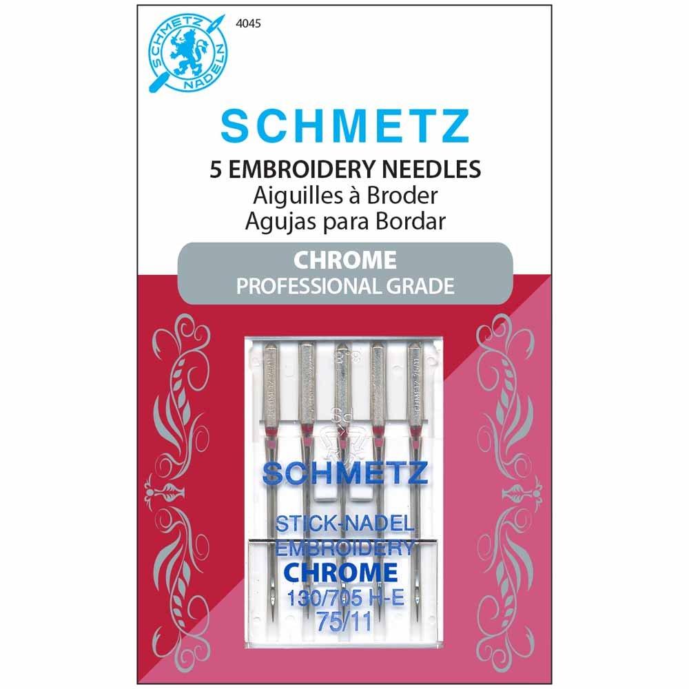 Aiguilles SCHMETZ Chrome Broderie #4045 - 75/11 - paquet de 5