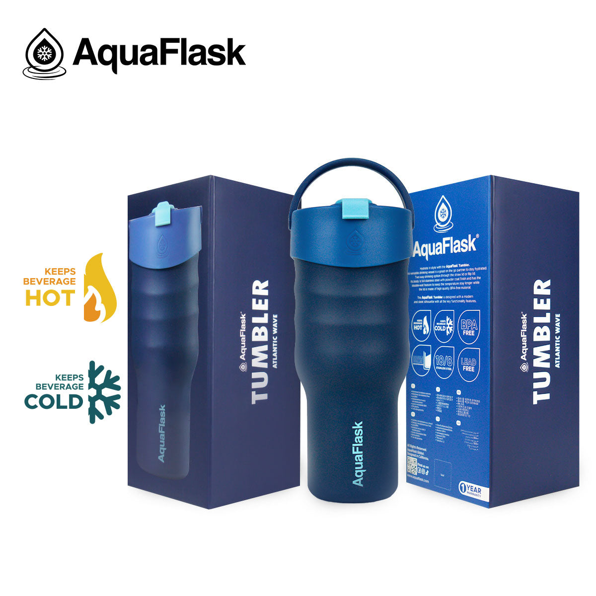 Gobelet Aqua Flask – Tasse de Voyage Isotherme en Acier Inoxydable 887ml (30 oz)