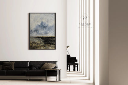 Gravure Giclée Paysage Marin d'August Strindberg : Art Impressionniste Mélancolique