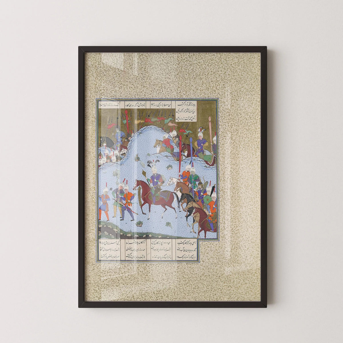 Estampe Giclée Shahnameh : Miniature persane de Bahram Gur (Encadrée et non encadrée disponibles)