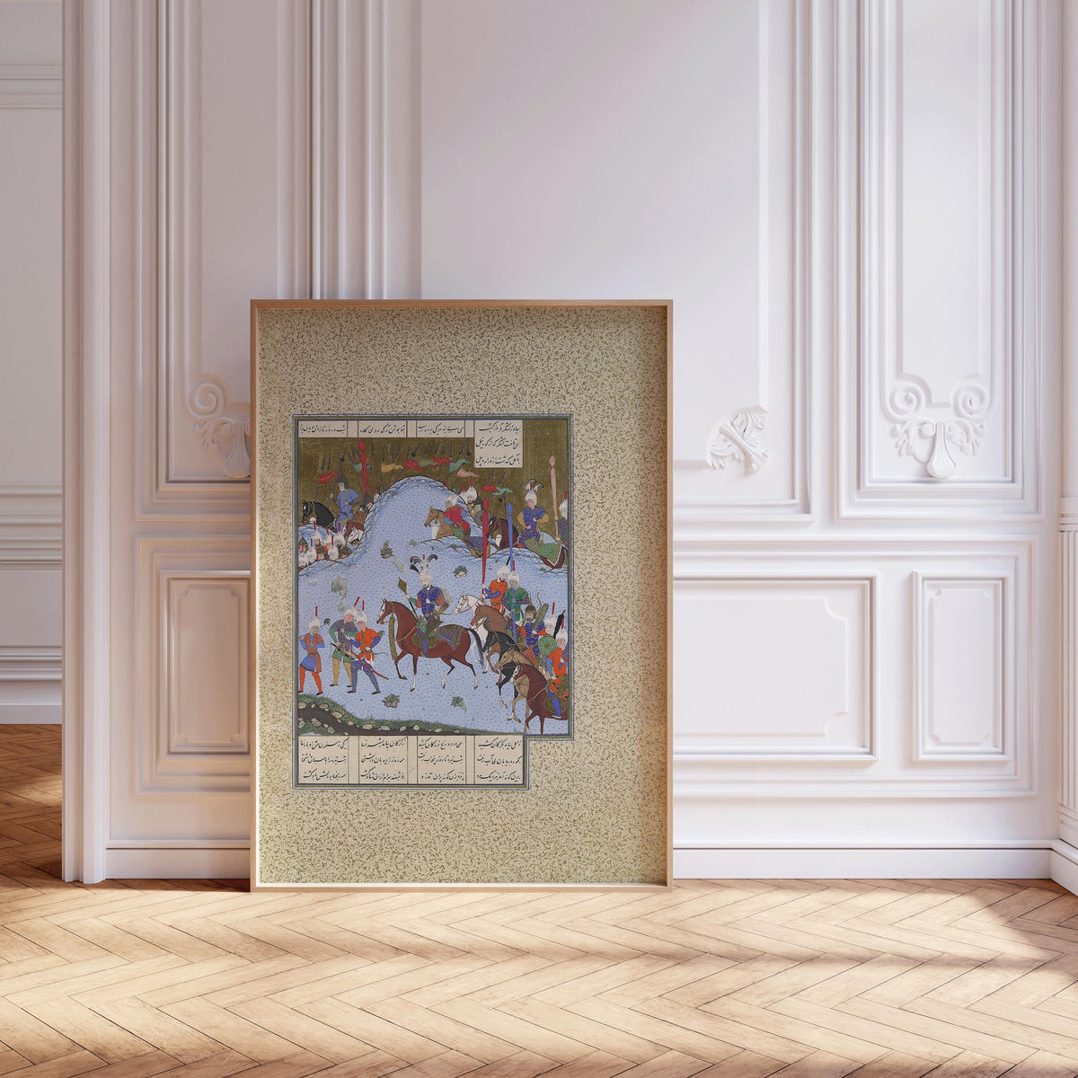 Estampe Giclée Shahnameh : Miniature persane de Bahram Gur (Encadrée et non encadrée disponibles)
