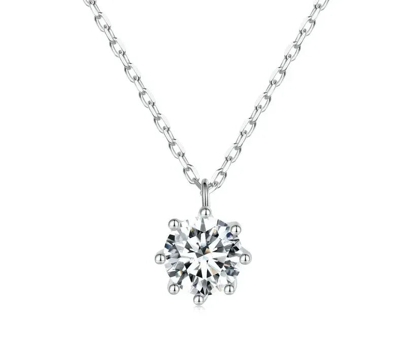 Collier pendentif éblouissant en argent sterling avec moissanite de 0,8 carat