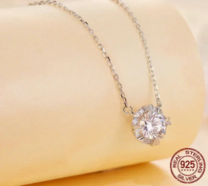 Dazzling Diamond Alternative: 1ct Moissanite Sterling Silver Pendant Necklace