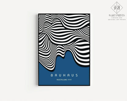 Bauhaus Waves Art Print: Mid-Century Modern Giclee Poster