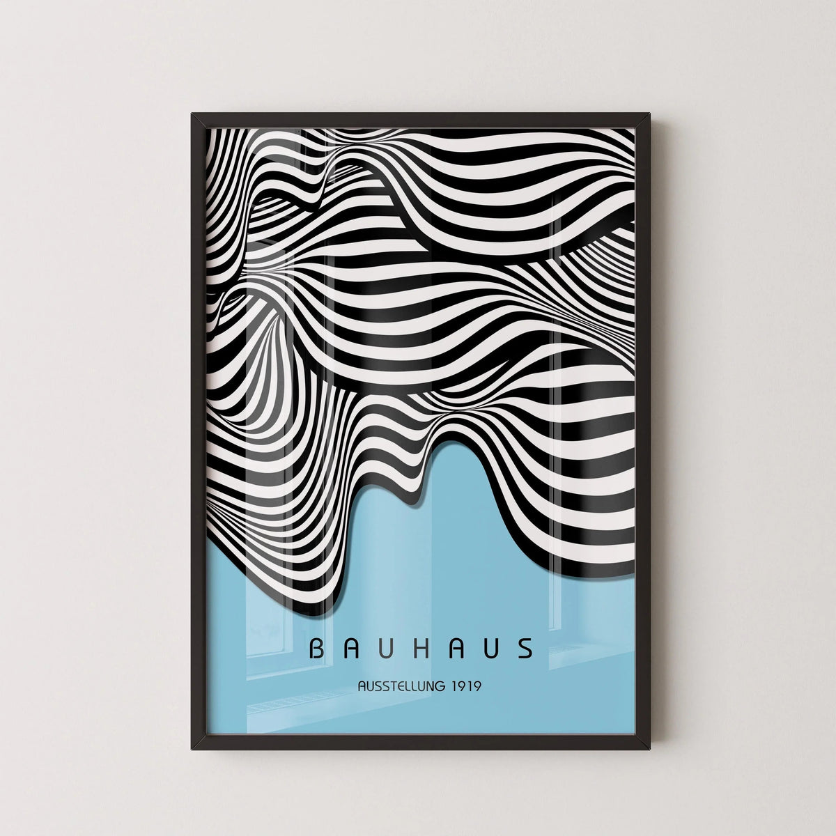 Affiche d'art Bauhaus Waves : Poster Giclée Moderne du Milieu du Siècle