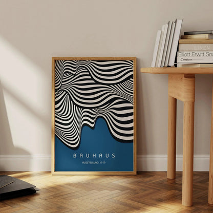 Bauhaus Waves Art Print: Mid-Century Modern Giclee Poster
