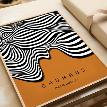 Affiche d'art Vagues Bauhaus : Décoration intérieure moderne du milieu du siècle (Disponible encadrée)