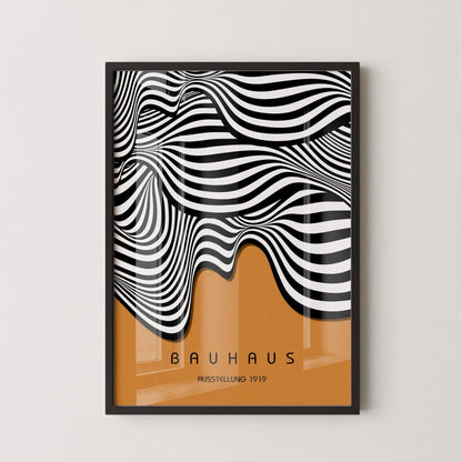 Affiche d'art Vagues Bauhaus : Décoration intérieure moderne du milieu du siècle (Disponible encadrée)