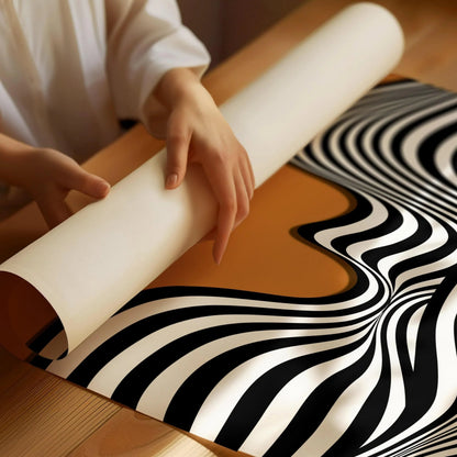 Affiche d'art Vagues Bauhaus : Décoration intérieure moderne du milieu du siècle (Disponible encadrée)