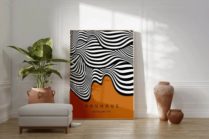 Affiche d'art Vagues Bauhaus : Décoration intérieure moderne du milieu du siècle (Disponible encadrée)