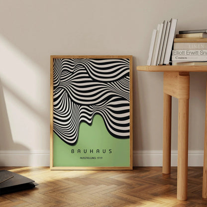 Affiche d'art Bauhaus Waves : Poster Giclée Moderne du Milieu du Siècle