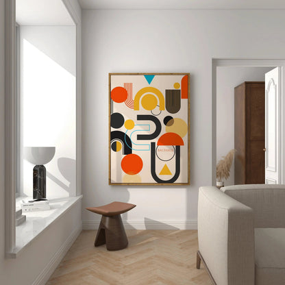 Impression d'art Bauhaus : Impression Giclée Abstraite Mid-Century Modern