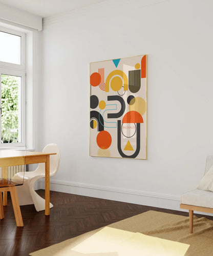 Impression d'art Bauhaus : Impression Giclée Abstraite Mid-Century Modern