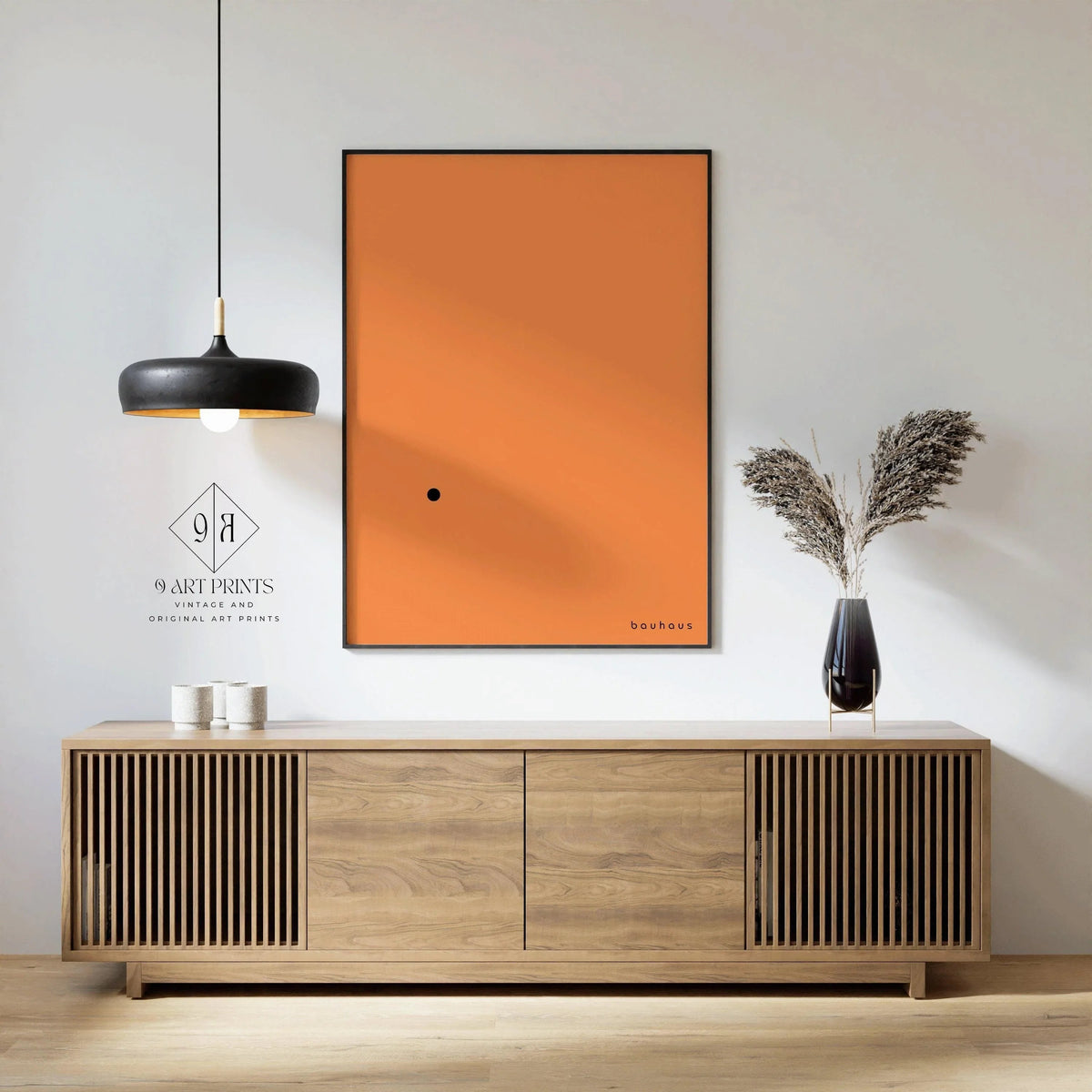 Bauhaus Der Punkt Giclee Print: Mid-Century Modern Art, Orange & Black