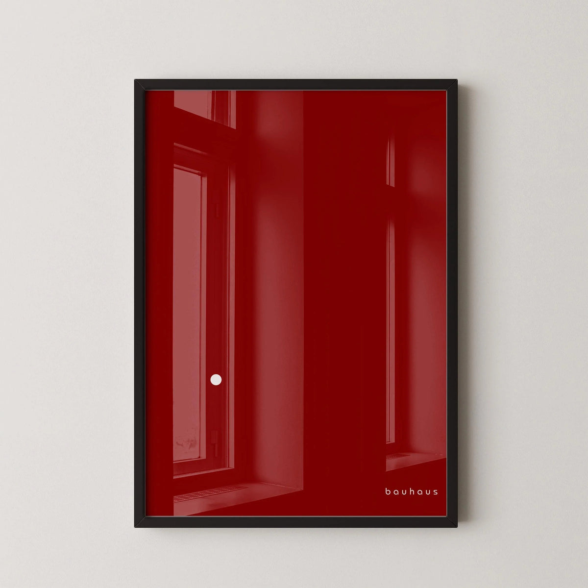 Bauhaus Der Punkt (The Dot) Giclee Print: Mid-Century Modern Red & White Art