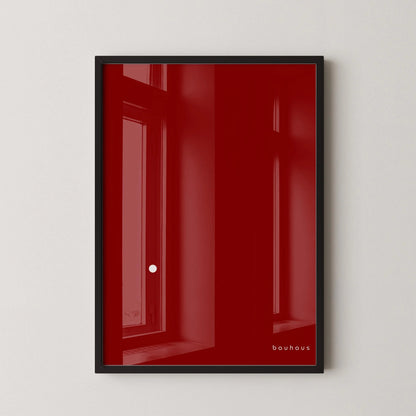 Bauhaus Der Punkt (The Dot) Giclee Print: Mid-Century Modern Red & White Art