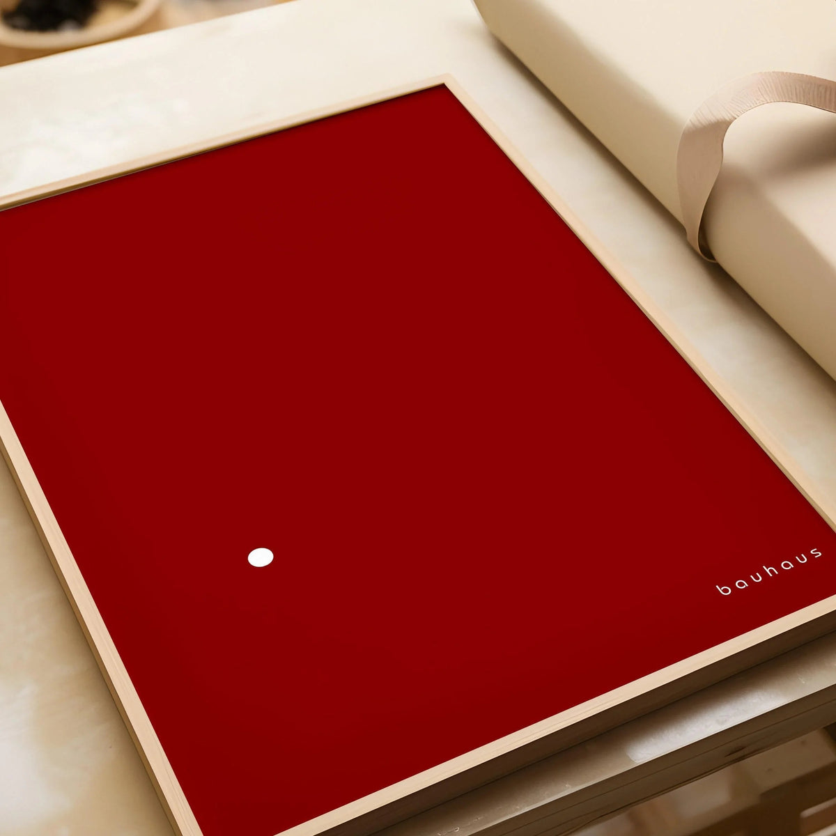 Bauhaus Der Punkt (The Dot) Giclee Print: Mid-Century Modern Red & White Art