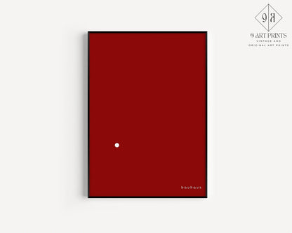 Bauhaus Der Punkt (The Dot) Giclee Print: Mid-Century Modern Red & White Art