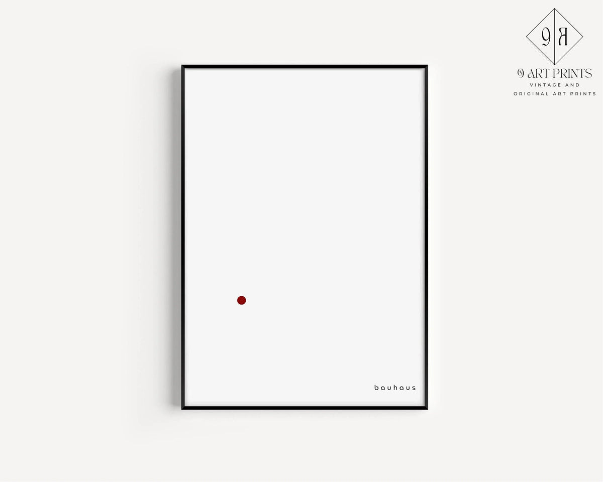Bauhaus Poster - Der Punkt (The Dot) PRINT | Minimalist Mid-century modern art print in white and red (available framed)
