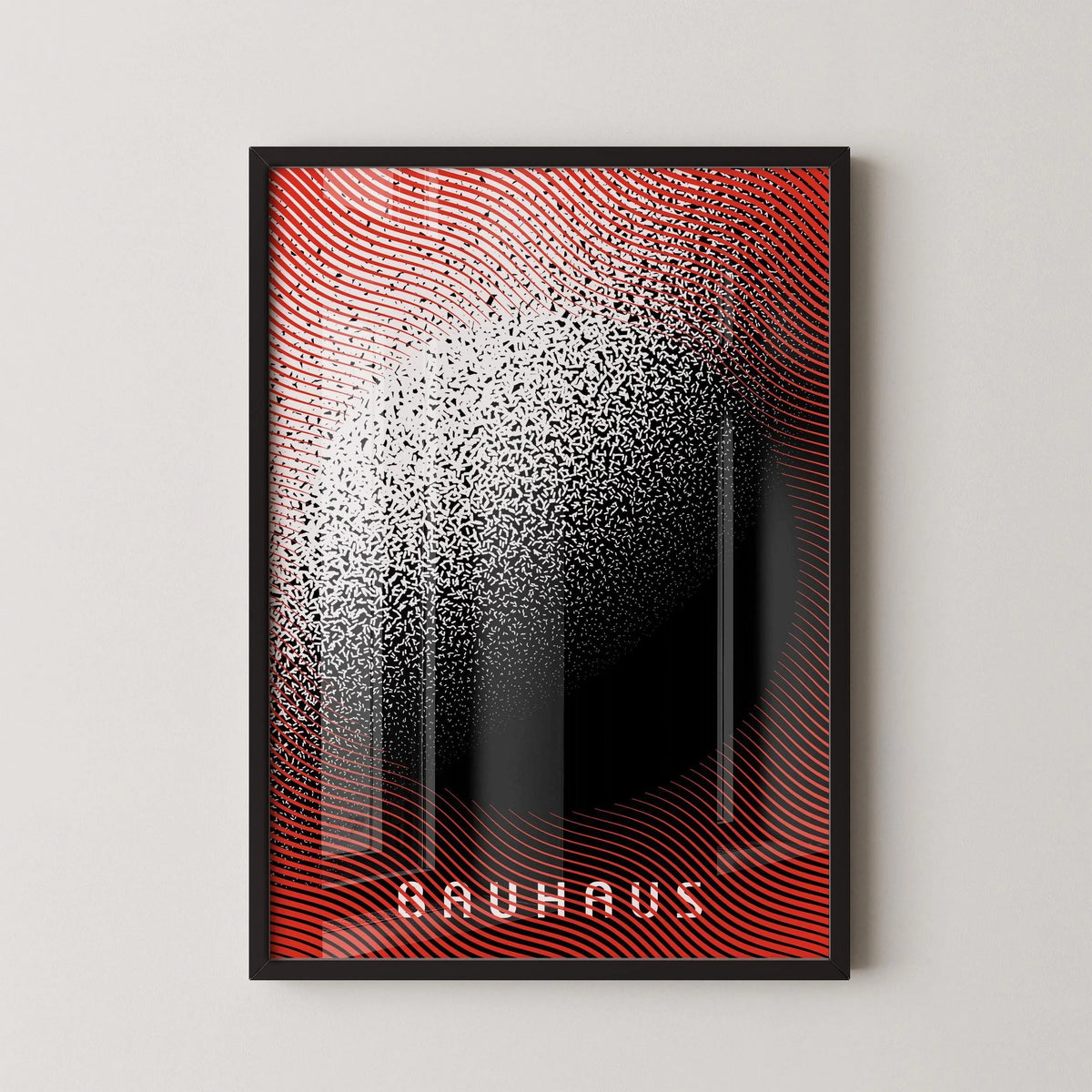 Affiche d'art Bauhaus : Dissolution Rouge Noir, Giclée Moderne du Milieu du Siècle