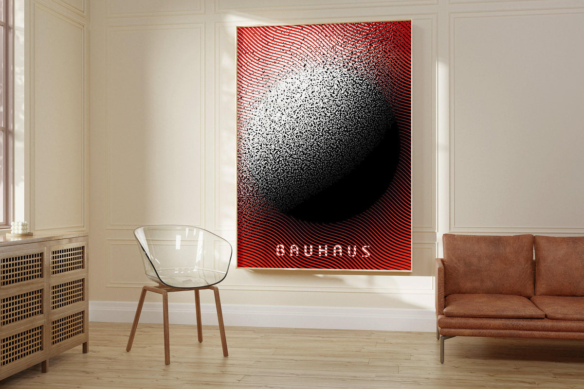 Affiche d'art Bauhaus : Dissolution Rouge Noir, Giclée Moderne du Milieu du Siècle
