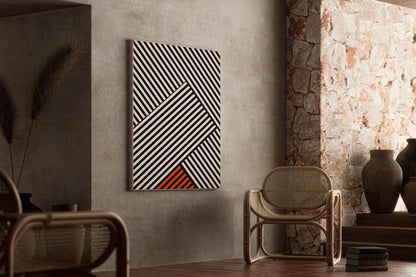 Affiche Bauhaus - Imprimé à rayures | Impression d'art moderne du milieu du siècle (disponible encadrée à la main ou non encadrée)