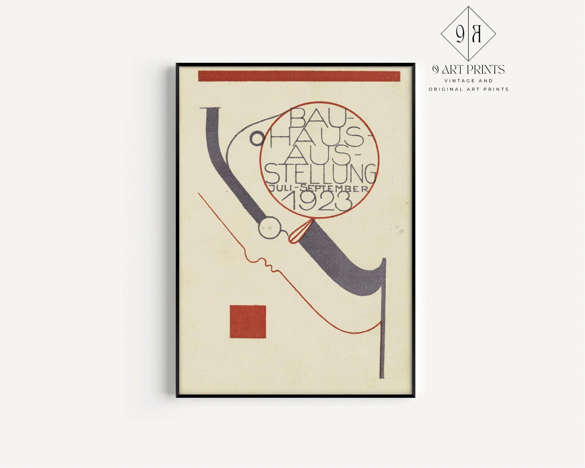 Affiche Bauhaus : Art graphique moderne du milieu du siècle, beige et noir