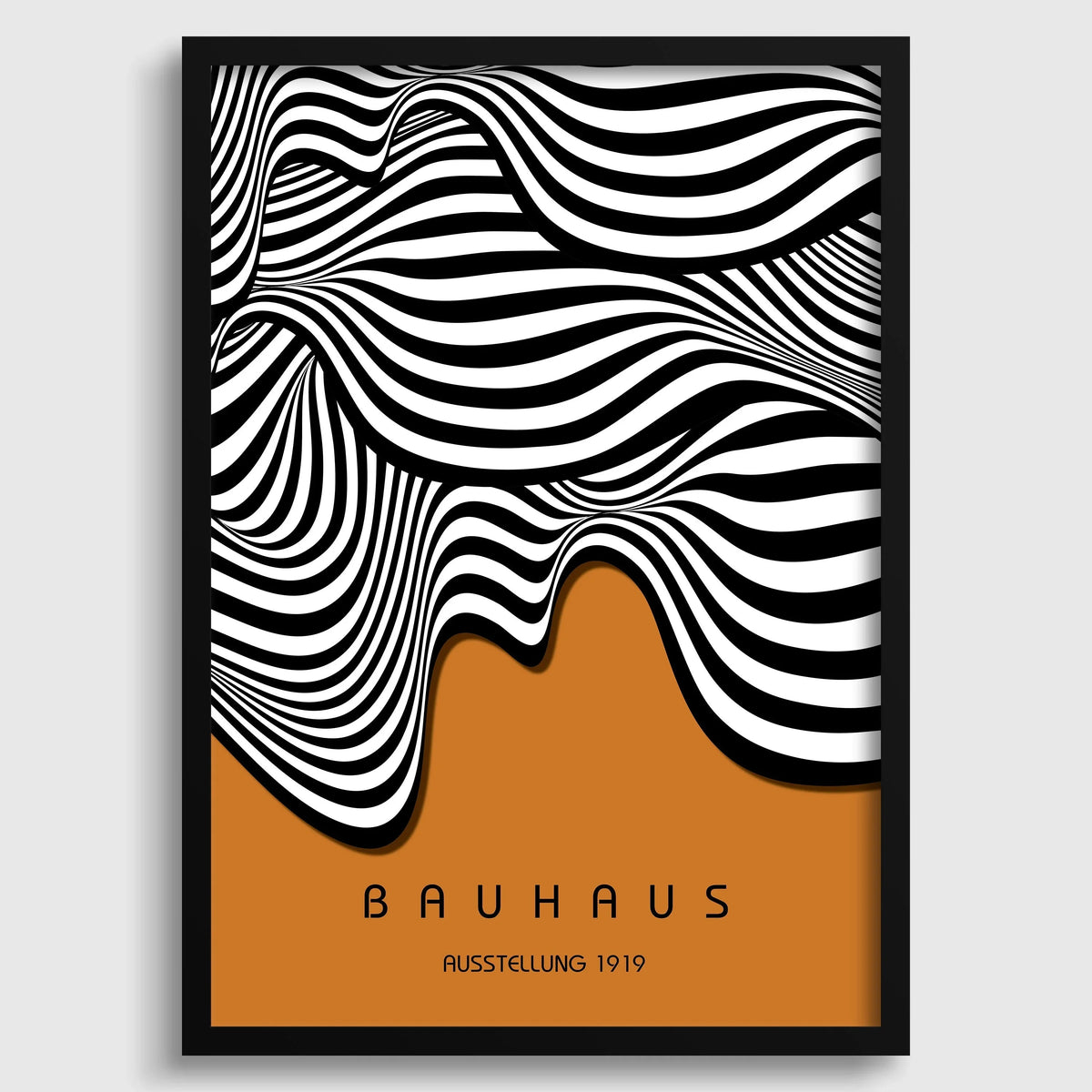 Affiche d'art Vagues Bauhaus : Décoration intérieure moderne du milieu du siècle (Disponible encadrée)