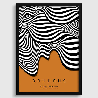 Affiche d'art Vagues Bauhaus : Décoration intérieure moderne du milieu du siècle (Disponible encadrée)