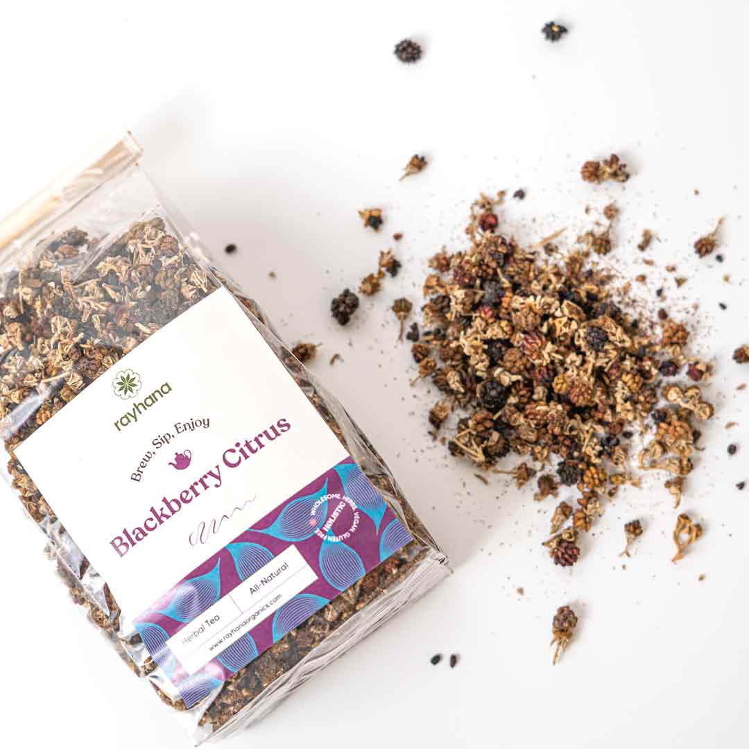 Tisane Mûre-Agrumes – Rayhana Organics – Fleurs de Fruits Séchées