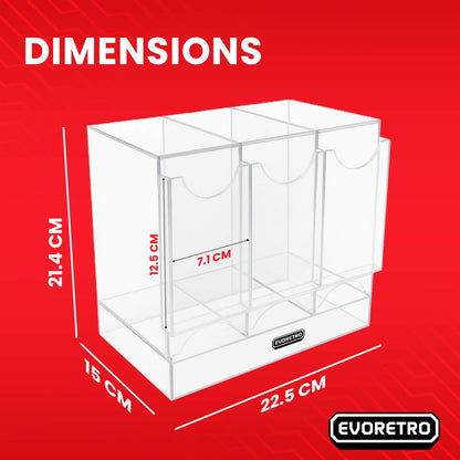 Présentoir en acrylique EVORETRO pour les packs distributeurs de boosters – Présentoir de comptoir avec étagère supérieure