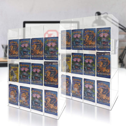 Présentoir en acrylique EVORETRO pour les packs distributeurs de boosters – Présentoir de comptoir avec étagère supérieure